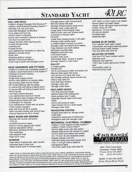 Caliber 40LRC Specification Brochure