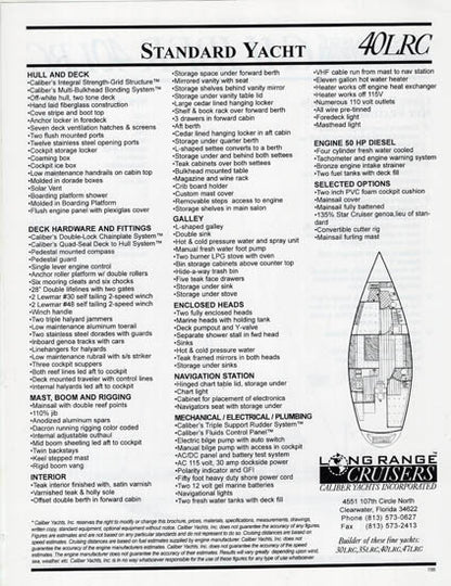 Caliber 40LRC Specification Brochure