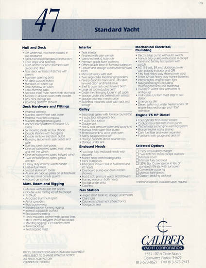 Caliber 47 Specification Brochure
