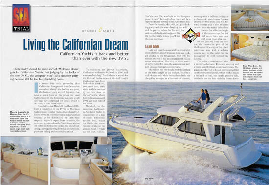 Californian 39 Sea Magazine Reprint Brochure
