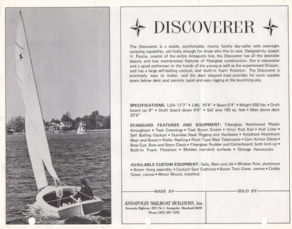 Annapolis Discoverer Brochure