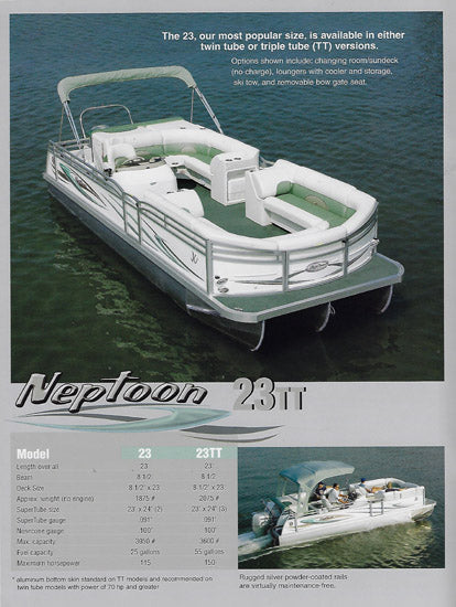 船・ボート n1njaloanthi DD JC 2006 Neptoon Pontoon Brochure – SailInfo I boatbrochure.com