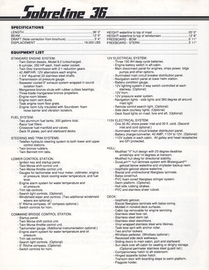 Sabreline 36 Brochure