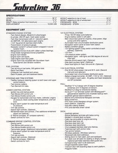 Sabreline 36 Brochure
