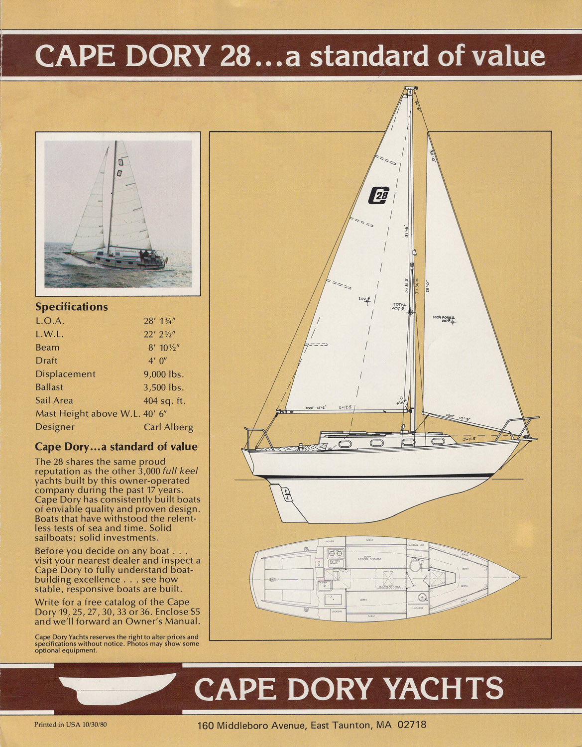 Cape Dory 28 Brochure