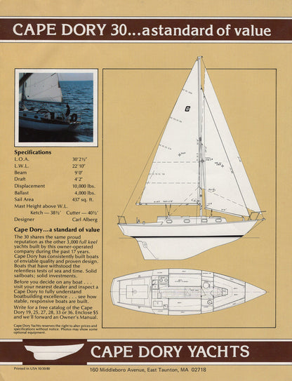 Cape Dory 30 Brochure