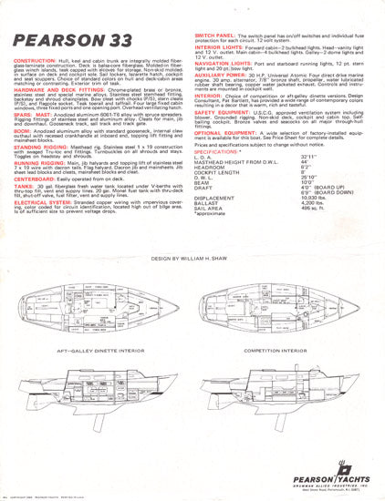 Pearson 33 Brochure