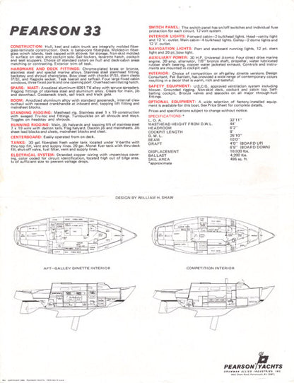 Pearson 33 Brochure