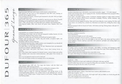 Dufour 365 Grand Large Specification Brochure