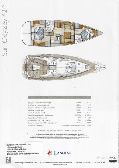 Jeanneau Sun Odyssey 42 Deck Salon Brochure