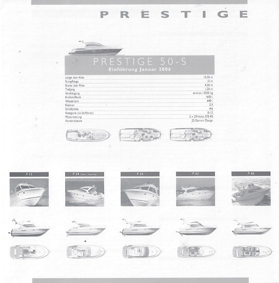 Jeanneau 2006 Prestige Specification Brochure