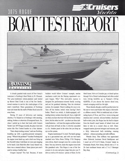 Cruisers 3075 Rogue Magazine Reprint Brochure