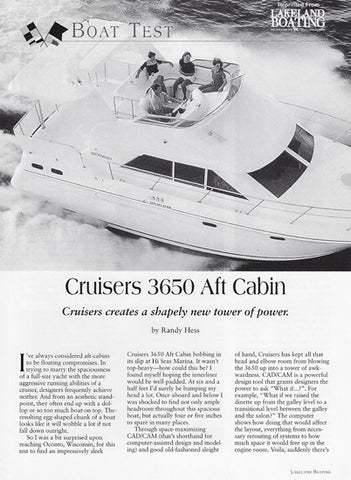 Cruisers 3650 Aft Cabin Lakeland Boating Magazine Reprint Brochure