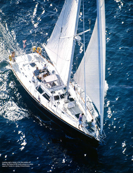 Hylas 54 Raised Salon Sailing Magazine Reprint Brochure
