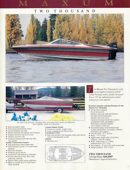 Maxum 1989 Brochure