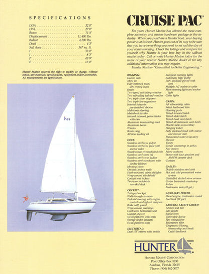 Hunter 32 Vision Brochure