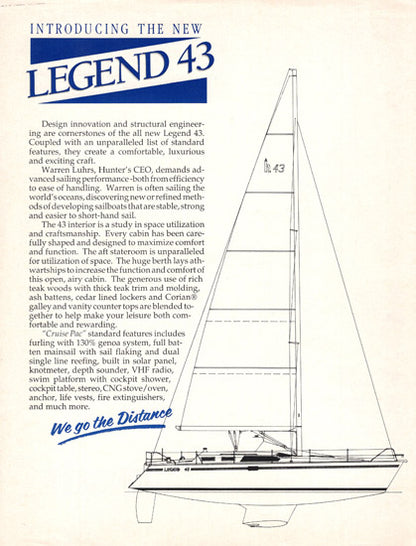 Hunter 43 Legend Specification Brochure