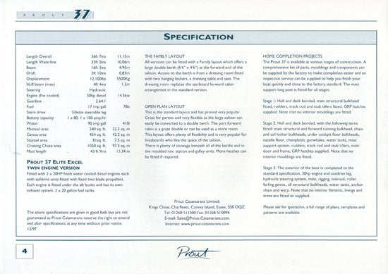 Prout 37 Specification Brochure