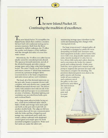 Island Packet 35 Launch Brochure