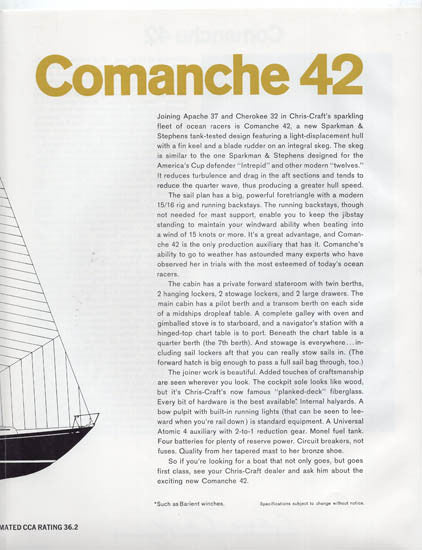 Chris Craft Comanche 42 Brochure