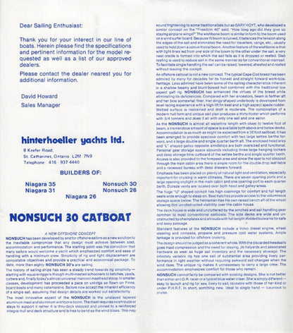 Hinterhoeller Nonsuch 30 Brochure