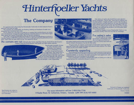 Hinterhoeller 1986 Nonsuch & Niagara Brochure