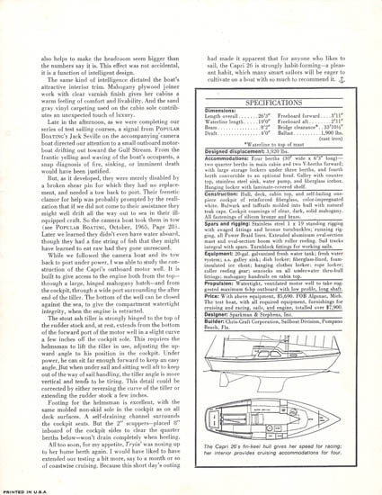 Chris Craft Capri 26 Popular Boating Magazine Reprint Brochure