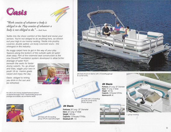 PONTOON（ポンツーン）創刊号〜第74号揃い。‘98〜04年 Manitou 1998 Pontoon Brochure – SailInfo I boatbrochure.com