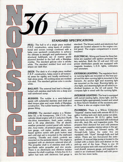 Hinterhoeller Nonsuch 36 Specification Brochure