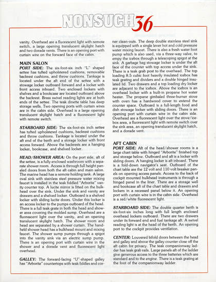 Hinterhoeller Nonsuch 36 Specification Brochure