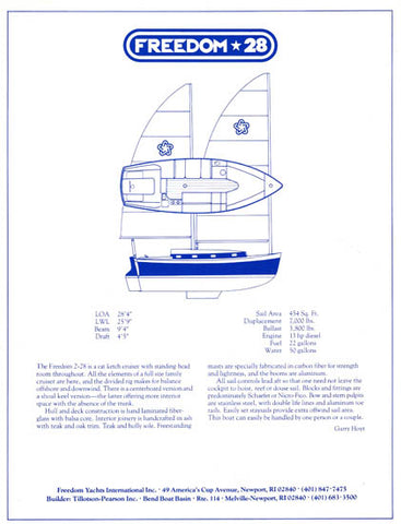 Freedom 28 Specification Brochure [Hoyt Ketch]