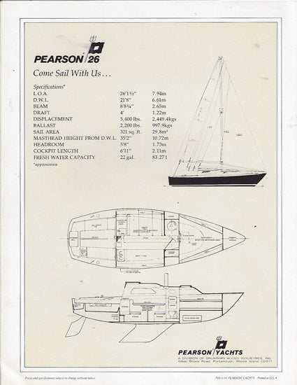 Pearson 26 Brochure