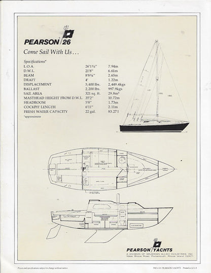 Pearson 26 Brochure