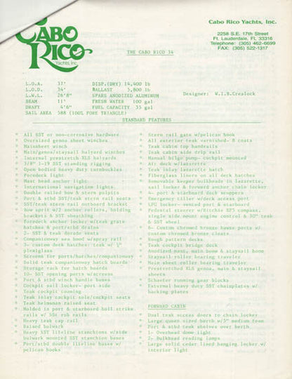 Cabo Rico 34/36 Brochure