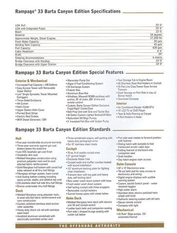 Rampage 33 Barta Canyon Edition Specification Brochure