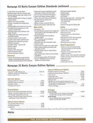 Rampage 33 Barta Canyon Edition Specification Brochure