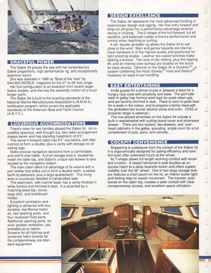 Sabre 34 Mark II Brochure