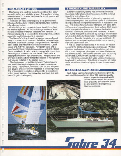 Sabre 34 Mark II Brochure