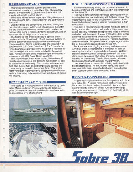 Sabre 38 Mark II Brochure