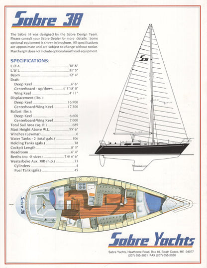 Sabre 38 Mark II Brochure Package
