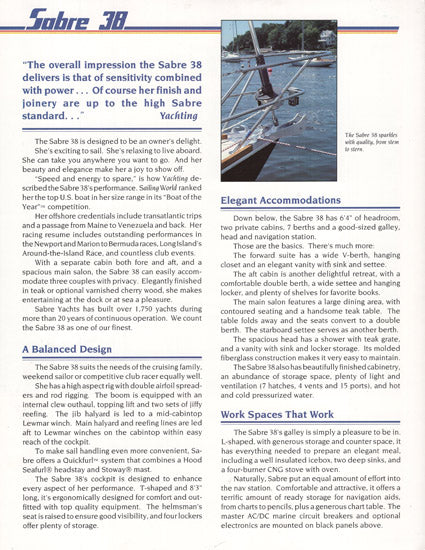 Sabre 38 Mark II Brochure Package
