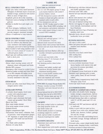 Sabre 402 Preliminary Brochure