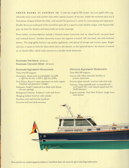 Grand Banks Eastbay 49SX Brochure