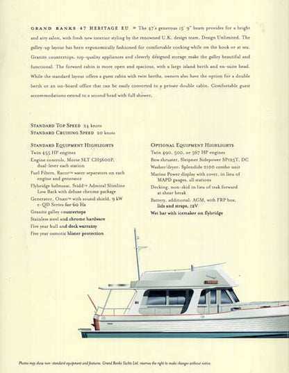 Grand Banks 47 Europa Brochure
