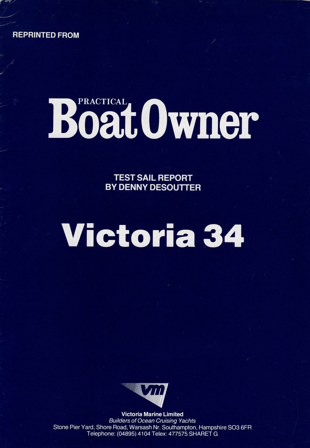 Victoria 34 Practical Boat Owner Magazine Reprint Brochure