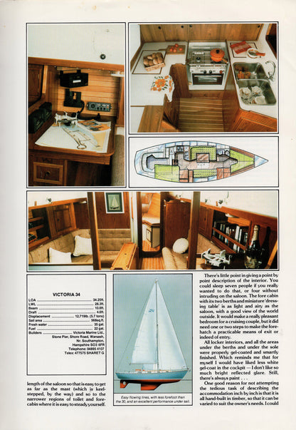 Victoria 34 Practical Boat Owner Magazine Reprint Brochure
