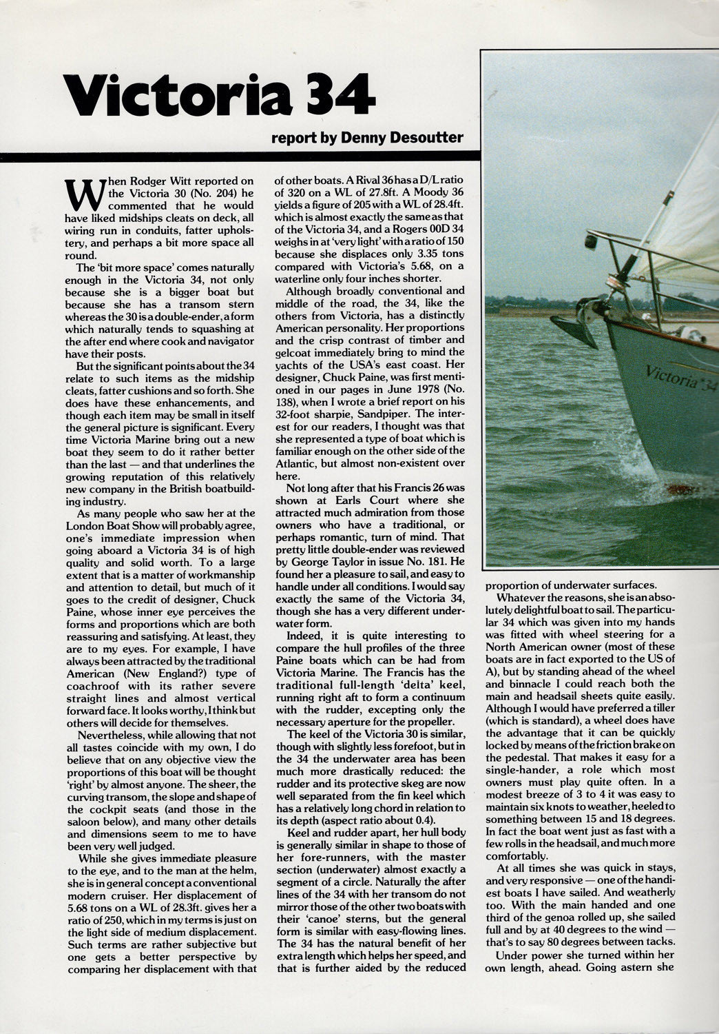 Victoria 34 Practical Boat Owner Magazine Reprint Brochure