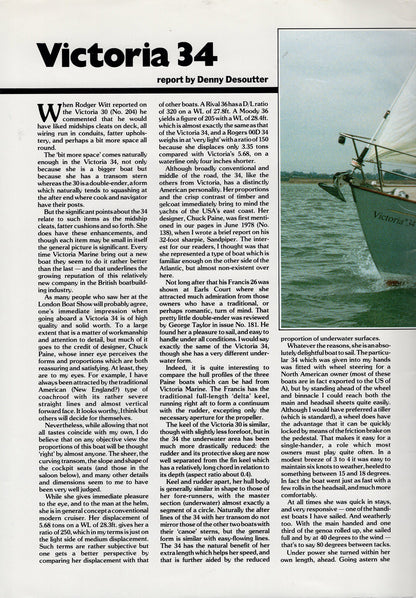 Victoria 34 Practical Boat Owner Magazine Reprint Brochure