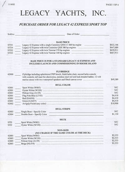 Freedom Legacy 42 Brochure Package
