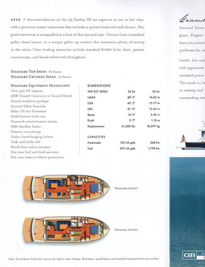 Grand Banks Eastbay 45SX Preliminary Brochure